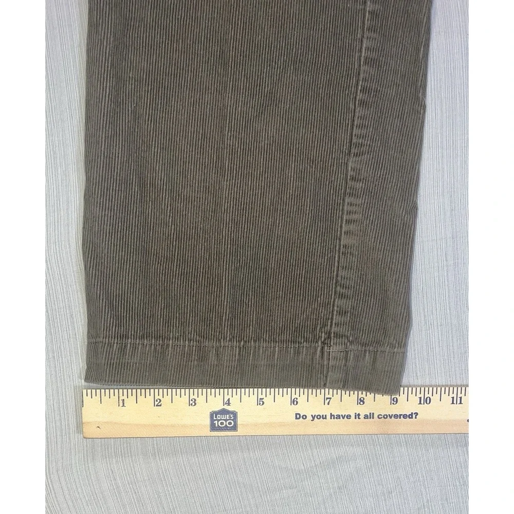 Chaps Corduroy Pants men's Flat Front 38w 32L Dark Brown Utility Pockets Nice Cp